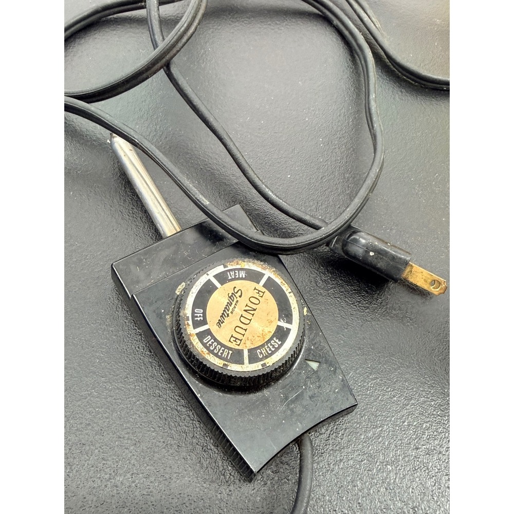 Wards Signature Fondue Cord WB #1 Control Black Good Replacement Part Retro MCM